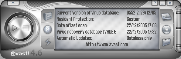 Screenshot of the Avast anti-virus application